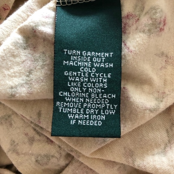 Lauren Jeans Co. Ruffle Neck Top Size S Long Sleeve Floral Cotton Old Money - Picture 8 of 14